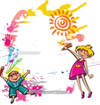 Children with space for text vector image