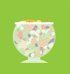 Flat fruit salad template Flat fruit salad template vector image