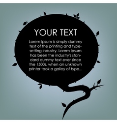 Silhouette Cloud Speech with Tree Leaf Silhouette Cloud Speech with Tree Leaf vector image