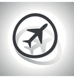 Curved plane sign icon vector image