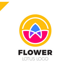 Flower lotus logo circle cosmetic or spa Flower lotus logo circle cosmetic or spa vector image