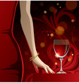 Glass of red wine vector image