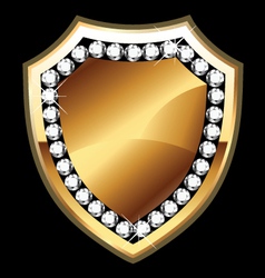 Gold shield vector image