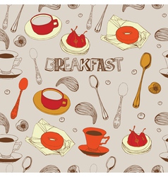 Seamless background with tea Breakfast vector image