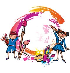 Colorful banner with children drawing Colorful banner with children drawing vector image
