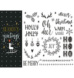 Hand drawn Christmas holiday collection Hand drawn Christmas holiday collection vector image