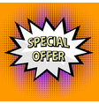 Special offer label in pop art style vector image
