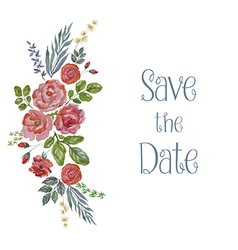 Watercolor Greeting Card with Roses vector image