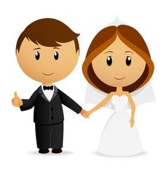 Cartoon wedding couple vector image