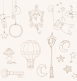 Sweet dreams - design elements for baby scrapbook vector image
