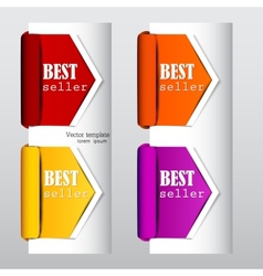Colorful arrows and bookmarks bestseller vector image