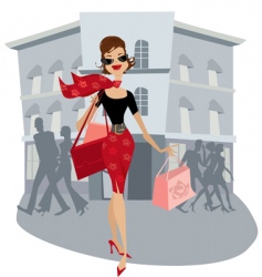 Shopping lady vector image