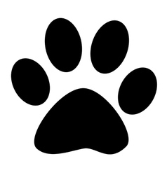 Black Paw Print vector image