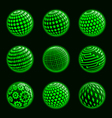 Green planet icons set vector image