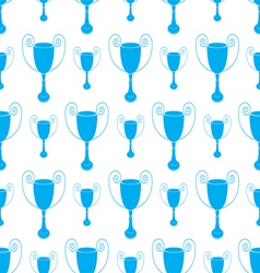 Blue Seamless pattern with trophy vector image