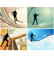 Biathlon backgr set vector image
