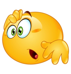 Amazed emoticon vector image
