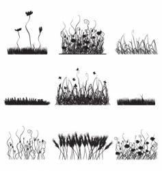 Grass silhouettes vector image