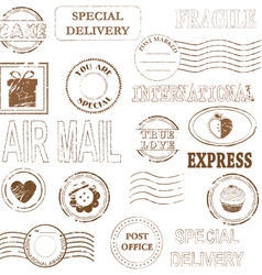Stamp set collection vector image