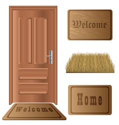 Door mat set vector image
