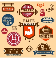 Fitness labels vector image