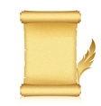 Gold scroll feather vector image