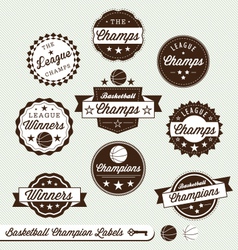 Basketball Champs Labels vector image