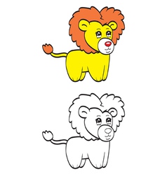 Cute cartoon lion vector image