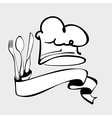 Chef hat fork and spoon cartoon vector image