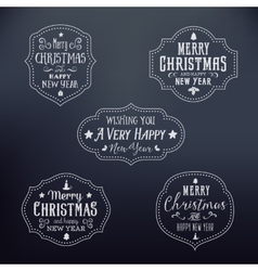 Vintage Typography Christmas Badges Set vector image