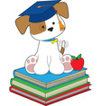 Cute puppy graduate vector image