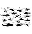 Helicopter silhouettes vector image