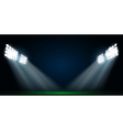 Four spotlights on a football field vector image