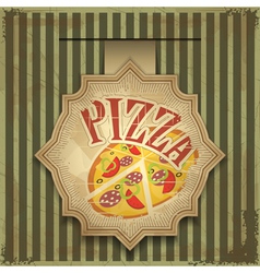 Vintage card menu - pizza label vector image