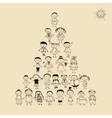 Pyramid with happy big family vector image
