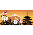Postcard Sakura Japanese vector image