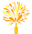 Retro summer drink champagne vector image
