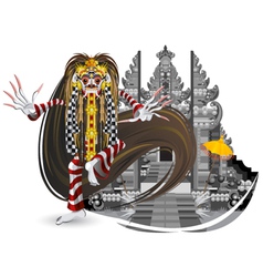 Rangda leak traditional bali dance vector image