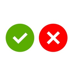 Tick and cross signs simple vector image