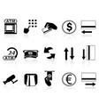 Atm machine and credit card icons set vector image