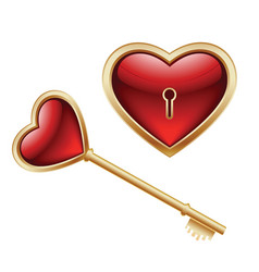 Key and heart vector image
