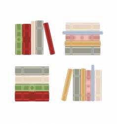 Set of books on shelf vector image