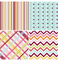 Seamless patterns with fabric texture vector image