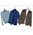 Mens clothing on hangers vector image