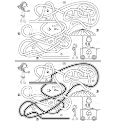 Ice cream maze Ice cream maze vector image