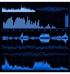 Sound waves set Music background EPS 8 vector image