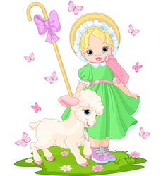 Little shepherdess vector image