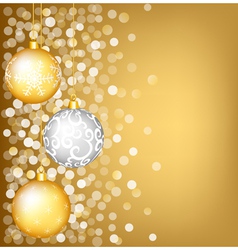 Christmas shiny card with bauble vector image