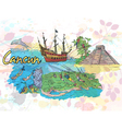 Cancun doodles vector image
