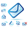 Email icons set isolated glossy symbols vector image